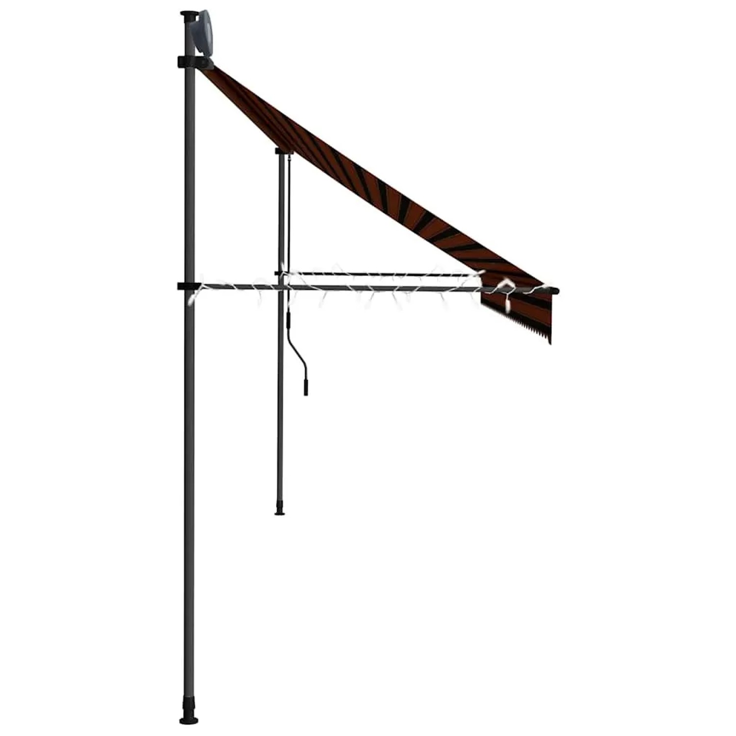 vidaXL Einziehbare Markise, orange-braun, mit LED, 400 cm breit. Ideal für Terrasse und Balkon.