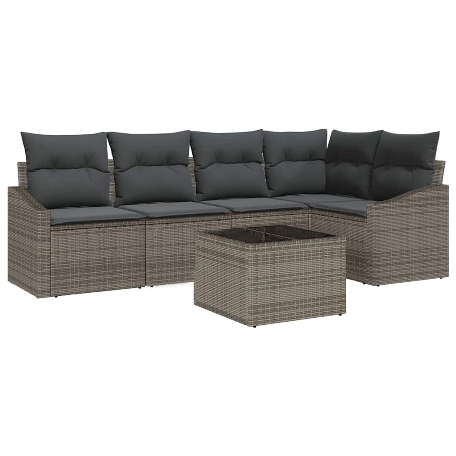 vidaXL Garten-Sofa-Set 6-Tlg Grau Poly Rattan 3346729 günstig online kaufen