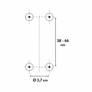 Technische Zeichnung der baliv Brausestange DST-70.21, 70,5 cm, mit Maßangaben.