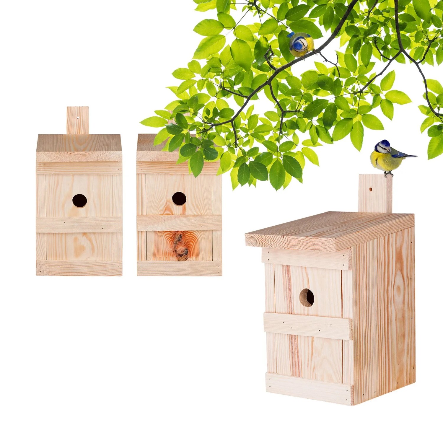 BigDean 3x Nistkasten Für Meisen Und Kleinvögel Vogelhaus Aus Massivholz 27x17x17cm Brutkasten Handgemacht In Europa Meisenkasten Wetterfest Mit