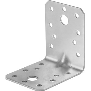 Winkelverbinder Edelstahl 70x70x55mm mit Sicke für schwere Lasten.