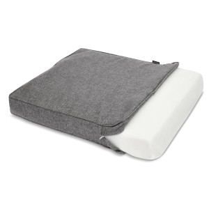 Bomoe Ilano Loungekissen, 70x70cm, hellgrau, mit Schaumstofffüllung. Sitzkissen für Gartenmöbel.