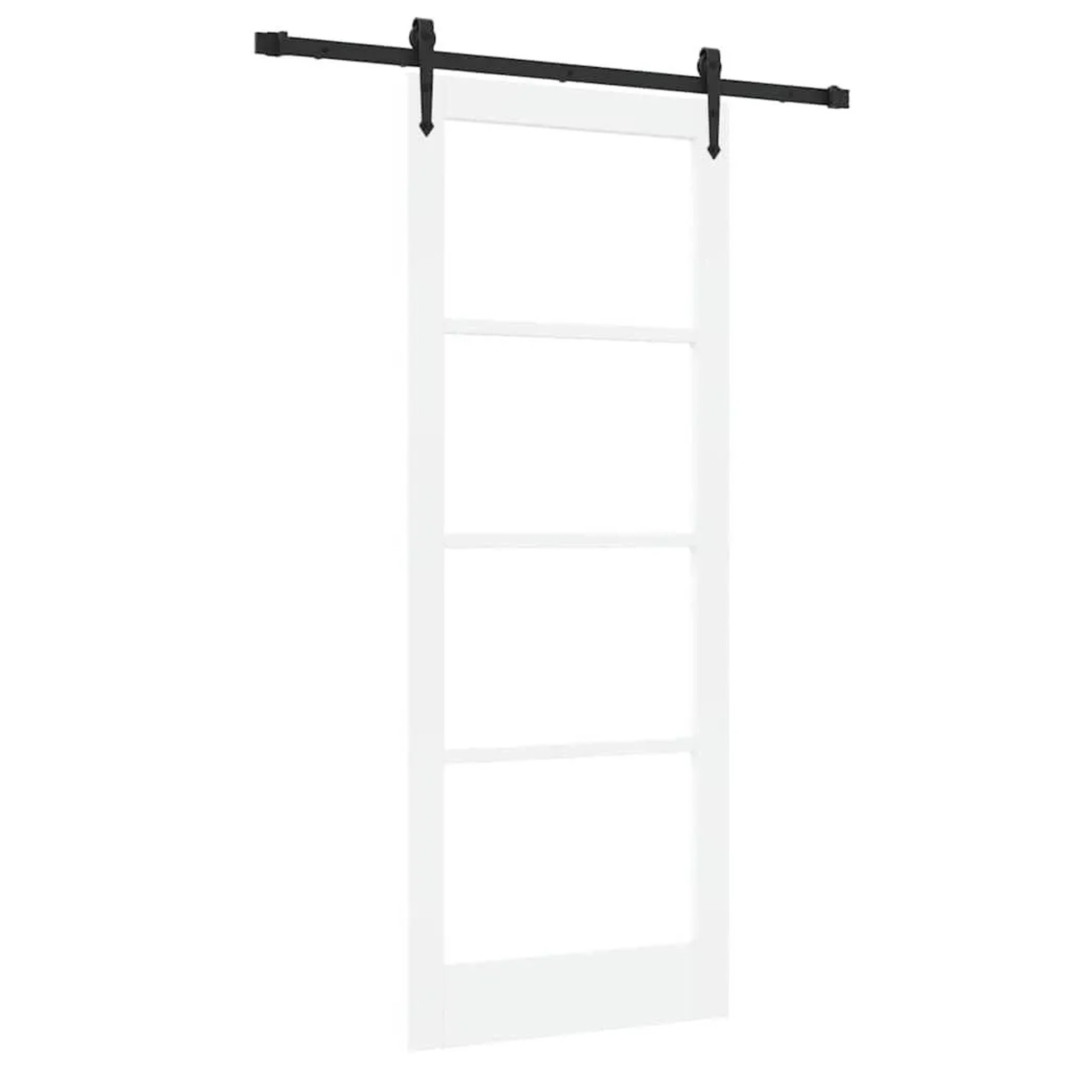vidaXL Schiebetür ORKDAL Weiß 83 x 211 cm Massivholz Kiefer und Glas 3332448