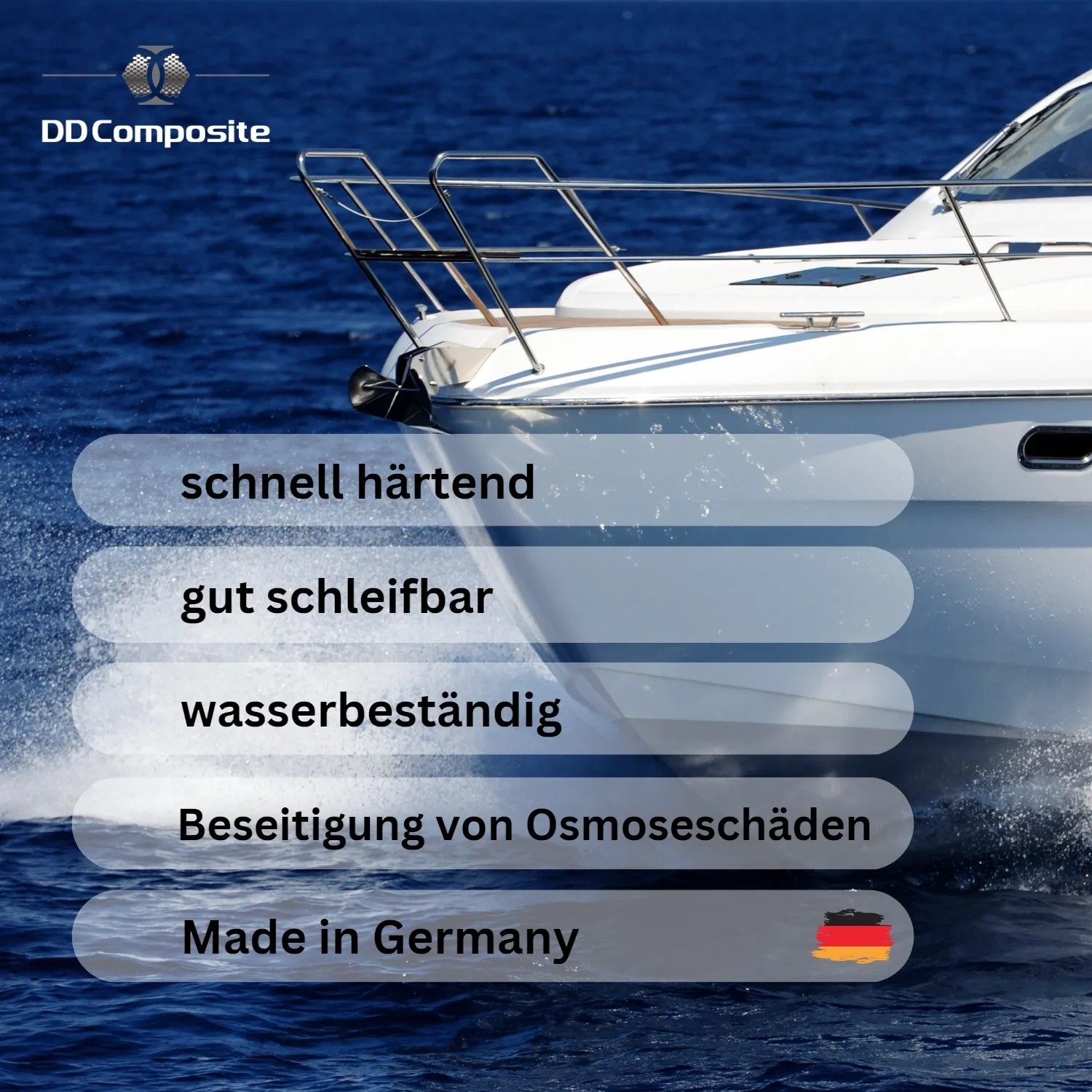 DD Composite Epoxidharz-Spachtel 4,5kg für Lack- und Karosseriereparatur am Boot.
