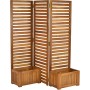 Merxx Sichtschutz mit 2 Blumenkästen aus geöltem Akazienholz, flexibel aufstellbar.