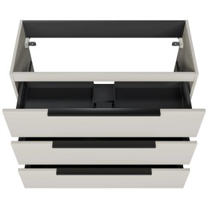 Pelipal Waschbeckenunterschrank Quantum 07, Kaschmir Matt, 100 cm mit 3 Auszügen.