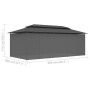 Anthrazitfarbener vidaXL Pavillon 600x298x270 cm mit Vorhängen für Garten & Terrasse.