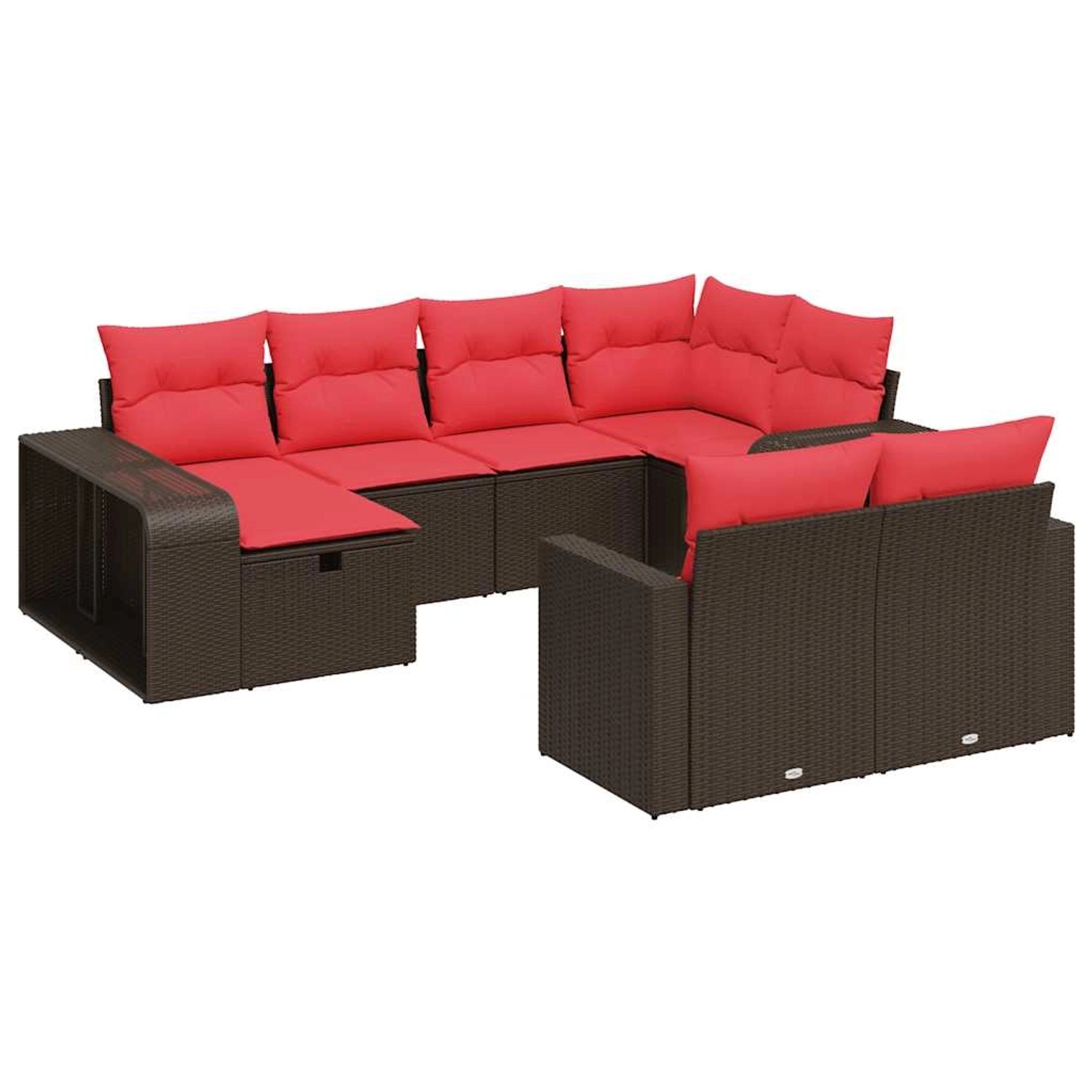 vidaXL 10-Tlg Garten-Sofagarnitur mit Kissen Braun Poly Rattan 3326068 günstig online kaufen
