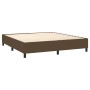 Boxspringbett vidaXL, dunkelbraun, 160x200 cm, Stoffbezug. Bettrahmen mit Lattenrost.