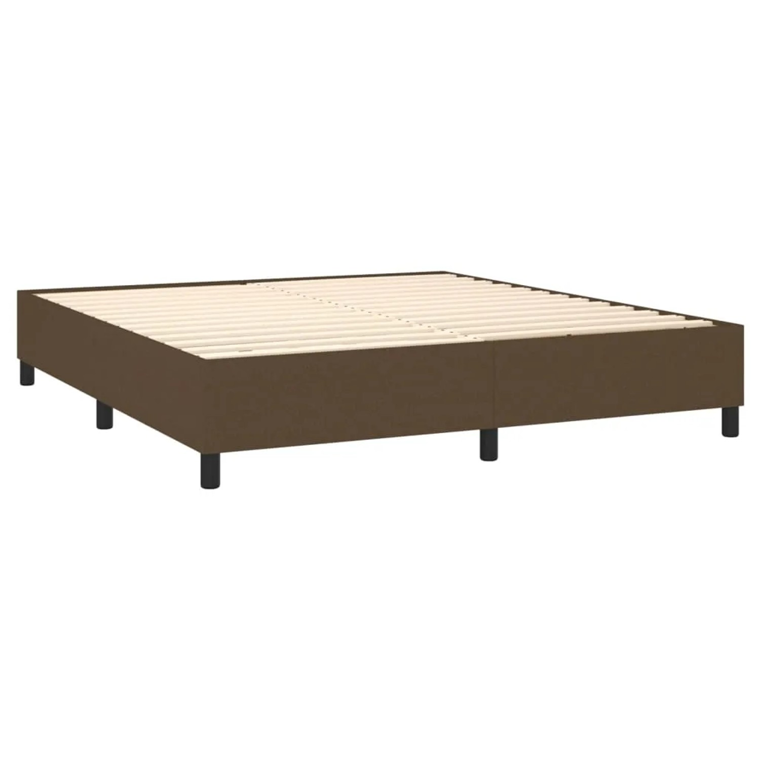 Boxspringbett vidaXL, dunkelbraun, 160x200 cm, Stoffbezug. Bettrahmen mit Lattenrost.