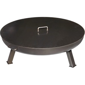 Buschbeck Deckel für Feuerschale Ø 55 cm aus Stahl, schützt vor Funkenflug und Witterung.