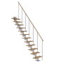 Dolle Mittelholmtreppe Dublin, Eiche perlgrau, mit Edelstahlgeländer, bis 270cm Geschosshöhe.