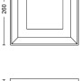 Technische Zeichnung der quadratischen Philips Hue Econic LED-Wandleuchte für den Außenbereich.