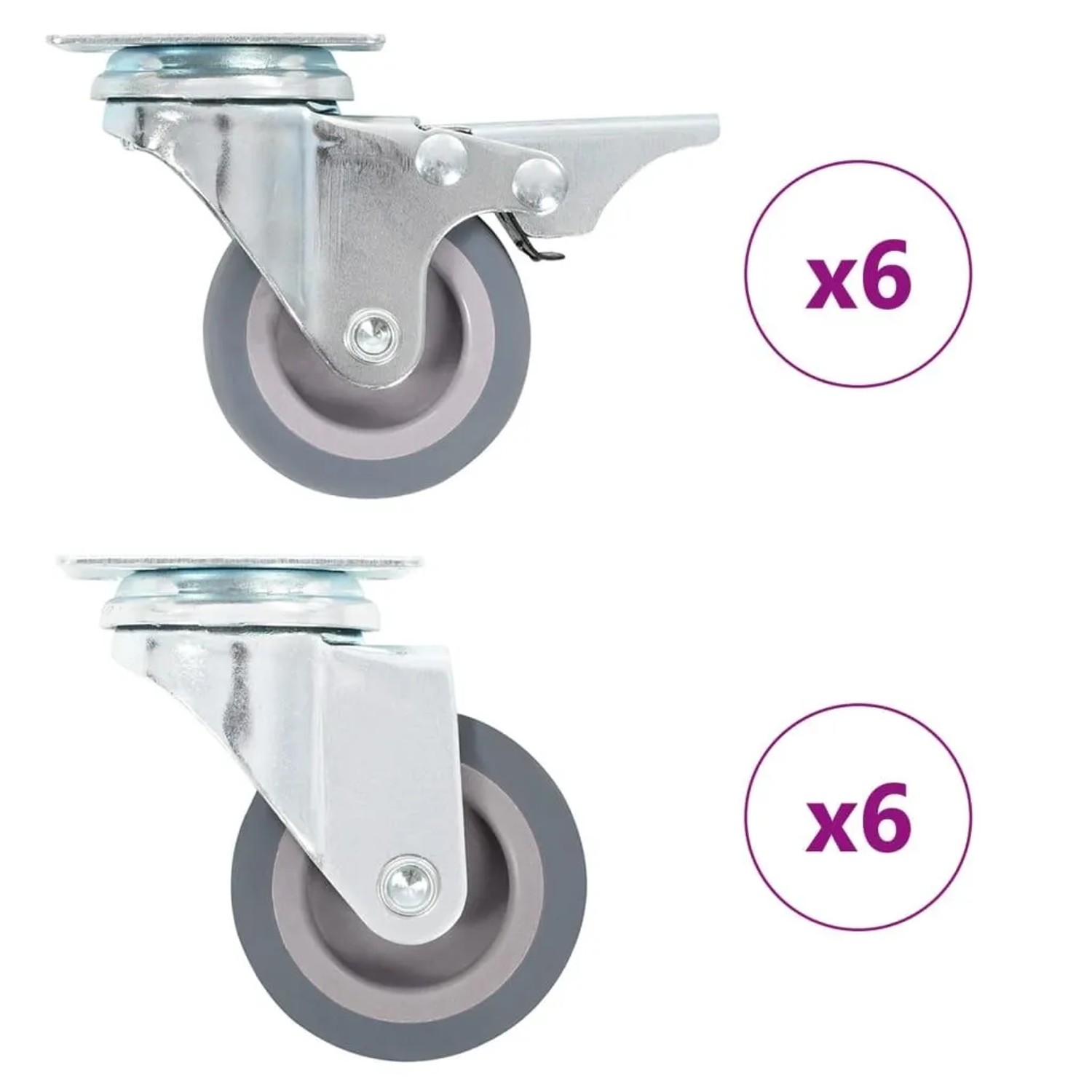 vidaXL 12 Stk Lenkrollen 50 mm 277912