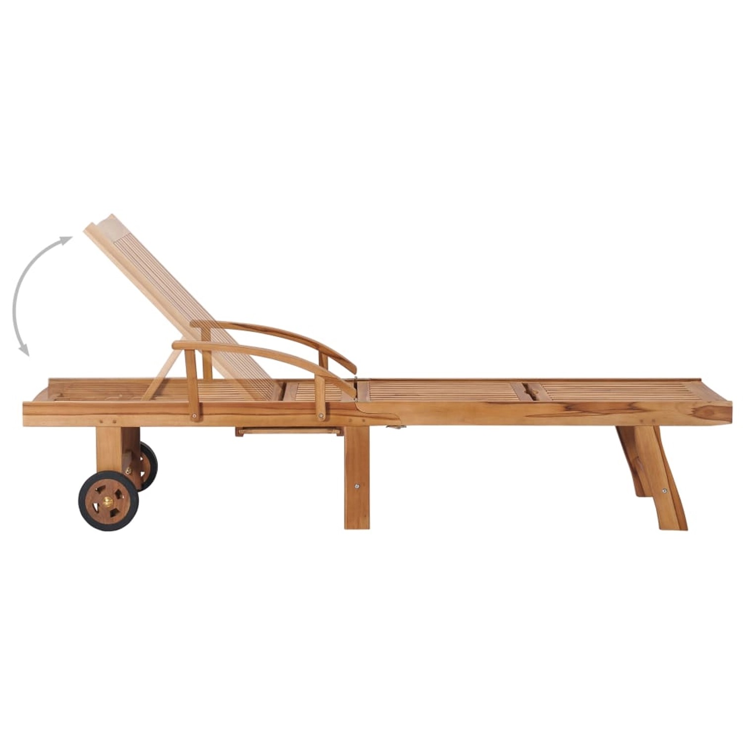 Thumbnail - vidaXL Sonnenliege mit Auflage Beige Massivholz Teak