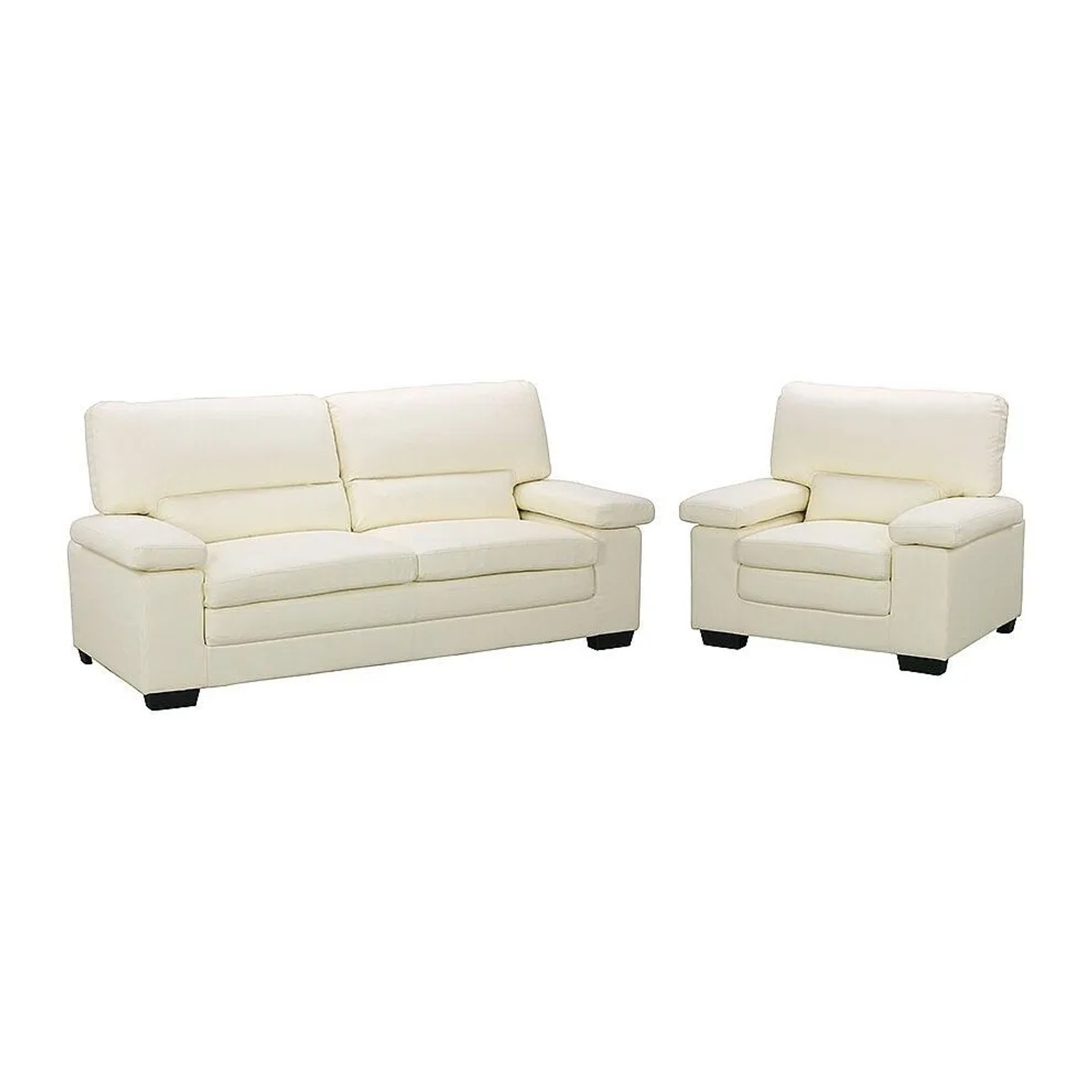 Vente-unique Couchgarnitur Mit Sessel Mimas Elfenbeinfarben 210 cm  112 cm