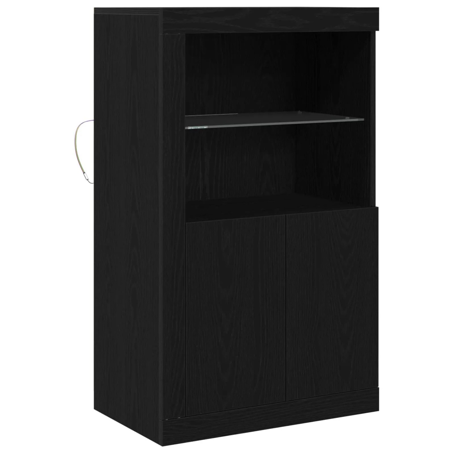 vidaXL LED-Sideboard Schwarz Eichen-Optik 60,5 x 37 x 100 cm 863017 günstig online kaufen
