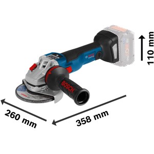 Bosch Professional Akku-Winkelschleifer GWS 18V-10 SC mit Akkus und Ladegerät in L-Boxx.