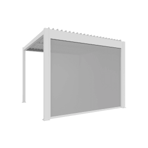 Ximax Seitenmarkise, weiße Aluminium Pergola mit Windschutz, 300 cm.