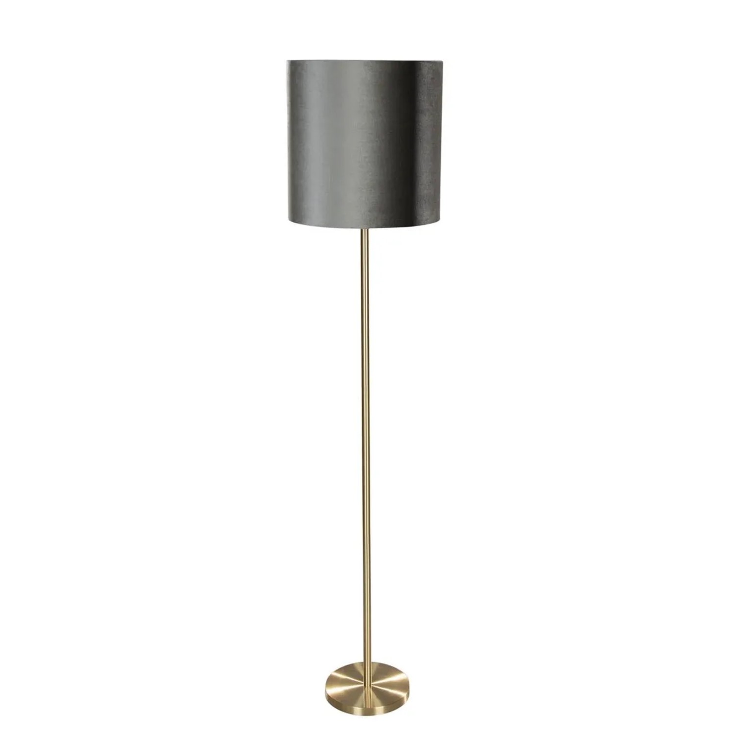 QAZQA Stehleuchte Messing mit Samt Schirm Grün 40cm Simplo