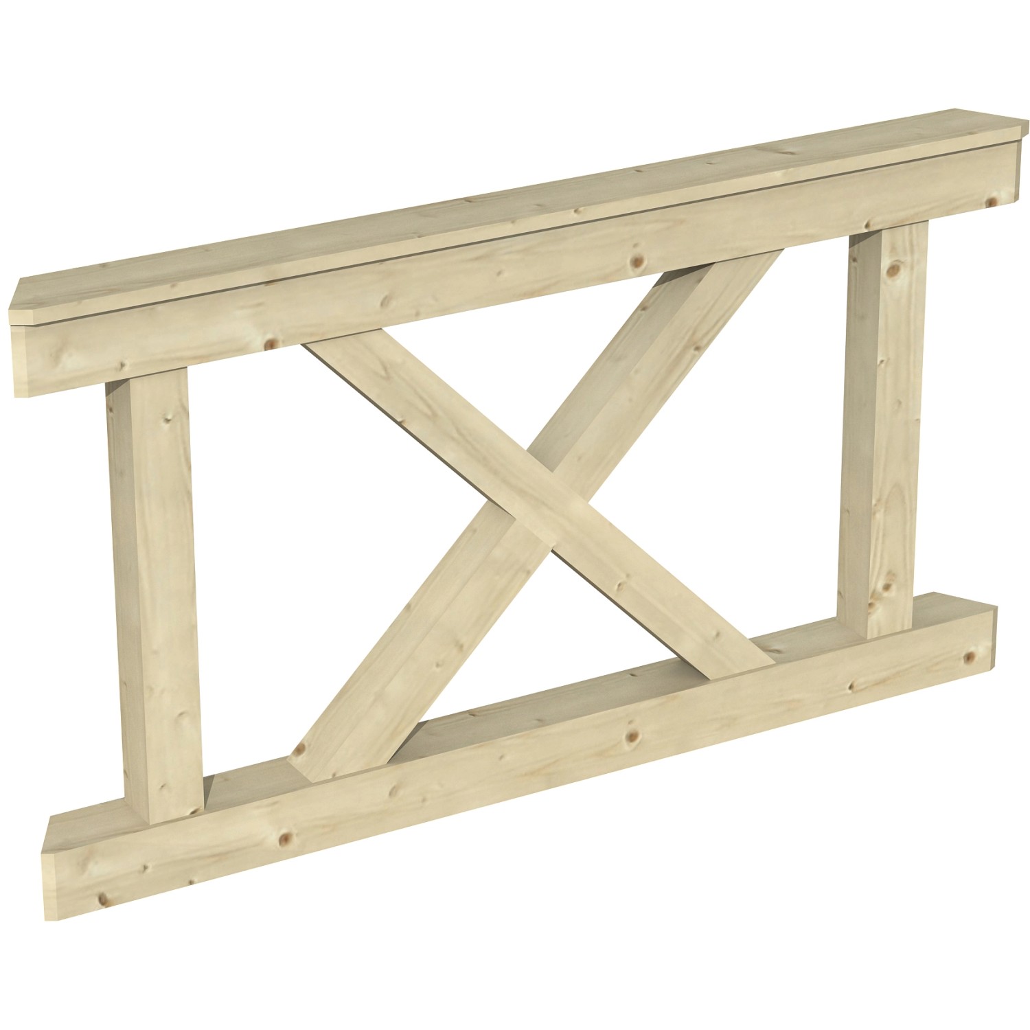 Skan Holz Brüstung Andreaskreuz 150 x 84 cm Fichte Natur