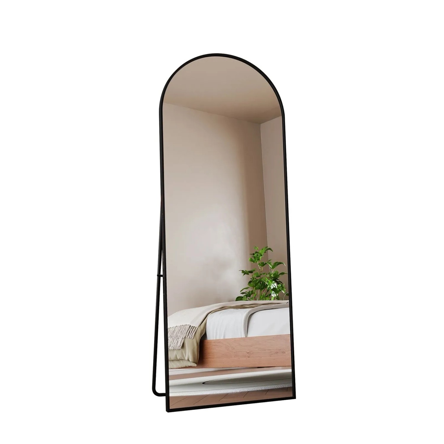 PXloue Standspiegel 162x53cm Arched Rahmen aus Aluminiumlegierung für Schlafzimmer