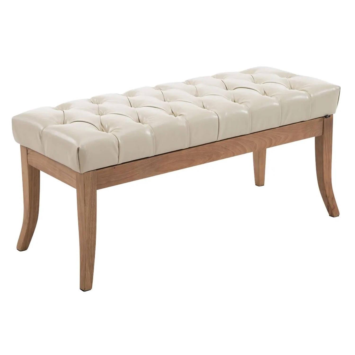 DELUKE Sitzbank CANNES Kunstleder Creme 100x38x46cm Hellbraun Sitzbank Flur Sitzhocker Esszimmerbank Polsterbank Schlafzimmer