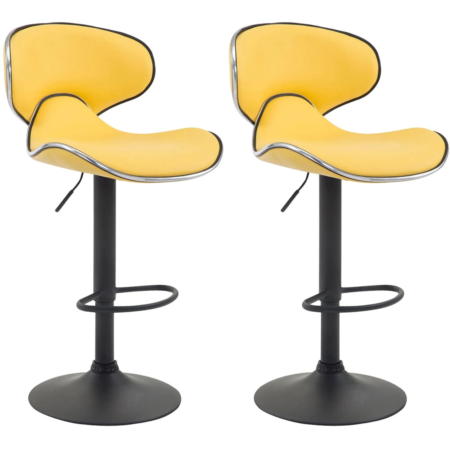 CLP 2er Set Barhocker Las Vegas Kunstleder Gelb/Schwarz