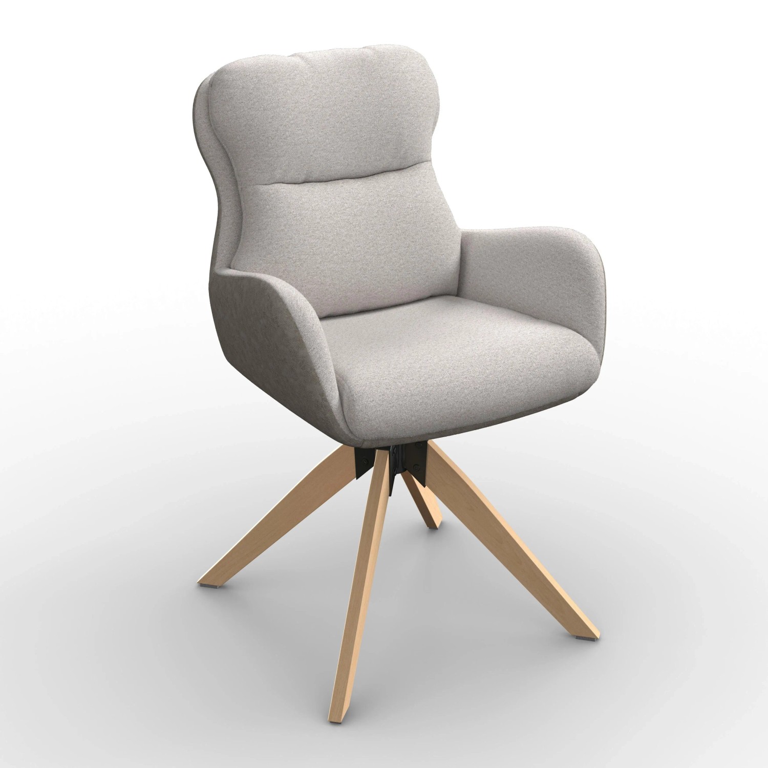 Bessagi Home Armlehnstuhl Neelia Greige Webstoff Drehbar Gepolstert