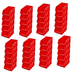 PROREGAL SuperSparSet: Rote Sichtlagerboxen (40 Stk.), 12,6x17x24 cm, für Aufbewahrungssysteme.