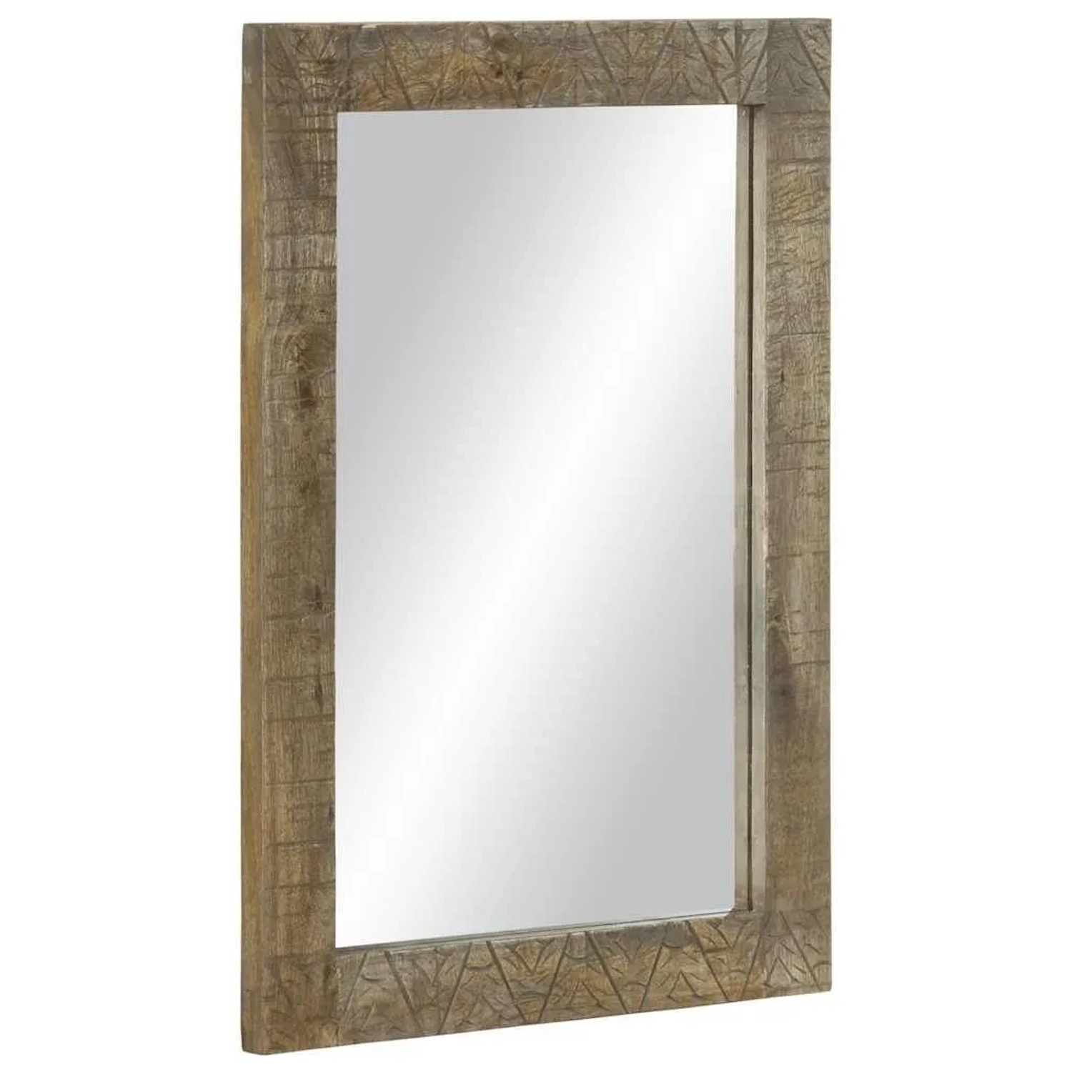 vidaXL Badspiegel Grau 50x2,5x70 cm Massivholz Mango 4017823