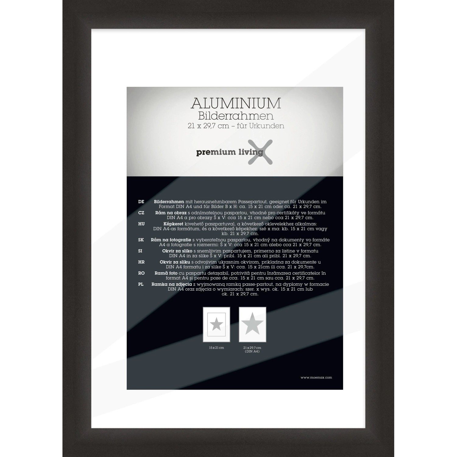 Premium Living Bilderrahmen Aluminium ca. 21x29,7cm