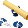 Gelb-blaues SwingKing Teleskop aus Kunststoff mit Befestigungsmaterial für Gartenspielgeräte.