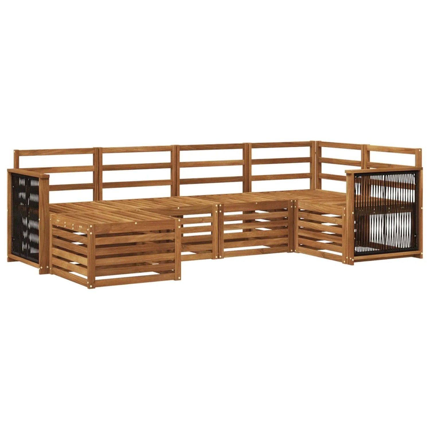 vidaXL Ecksofa Set 5 Stk Natur Massivholz Akazie 3384560