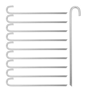 Relaxdays Bodenanker 10er Set Verzinkter Stahl Silber 45 cm x 6,5 cm x 1 cm 430 g