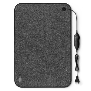 Björn&Schiller Heizteppich, 40x60cm, grau, mit Bedienelement und Stecker.