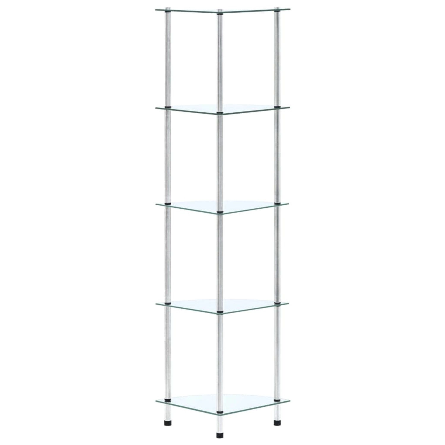 vidaXL Regal mit 5 Ablagen Transparent 30x30x130 cm Hartglas günstig online kaufen