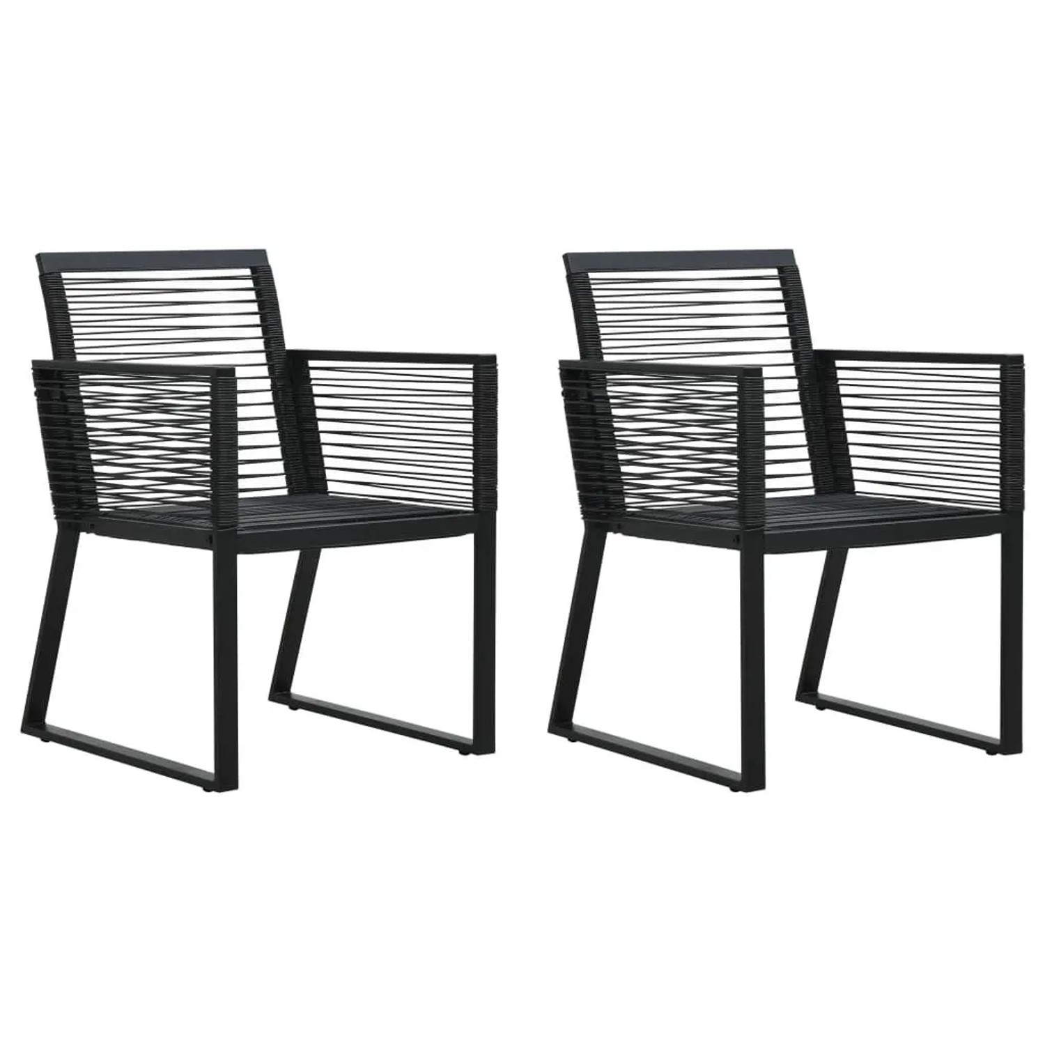 Furnicato Gartenstühle 2 Stk Schwarz Pvc Rattan