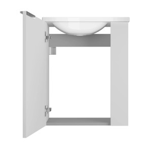Badmobil Sanna Badmöbel-Set, 50cm, Weiß, mit offenem Schrank und Mineralgussbecken.