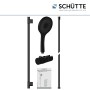 Schütte Stangenbrause-Set Capri, Schwarz Matt, mit Handbrause, Brausestange und Halterung.