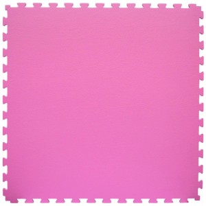 Pinke eyepower Trainingsmatte XL, 90x90 cm, mit Puzzlesystem und Rand. Ideal als Bodenschutz für Fitness & Yoga.
