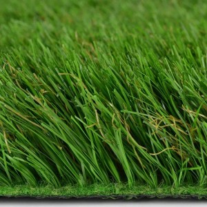 Detailaufnahme: Grüner Karat Kunstrasen Lemon, 50mm hoch, UV-beständig.