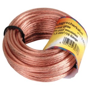 Hama Lautsprecherkabel, 2x1,5 mm², 10 m, transparent auf Rolle.