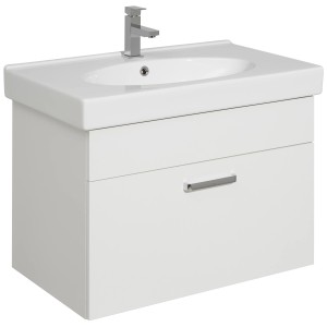 Pelipal Quickset 312 Badmöbel-Set, 113 cm, Weiß, mit Waschbecken und Unterschrank.