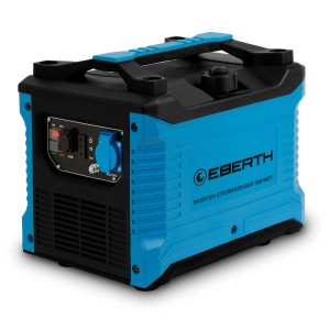 EBERTH 1000 Watt Inverter Stromerzeuger, blau-schwarzes Gehäuse mit Tragegriff und Anschlüssen.