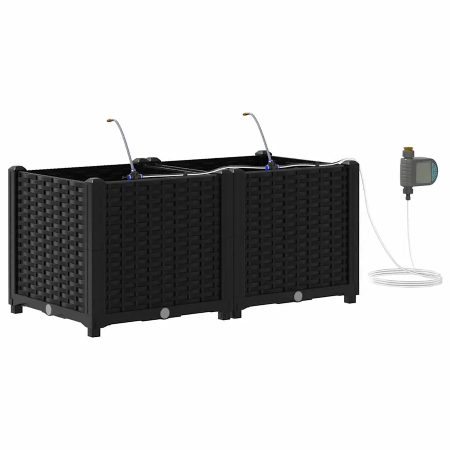 vidaXL Garten-Pflanzgefäß 2 Stk Schwarz Stahl 42002845 günstig online kaufen