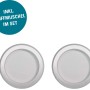 Zwei runde Griffmuscheln für Novadoors Schiebetür-Set Ontario Bianco.