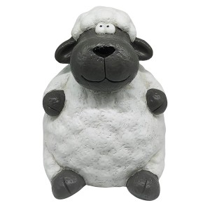 Boltze Deko-Figur Schaf, 29 cm, schwarz-weiß, für die Gartendekoration.