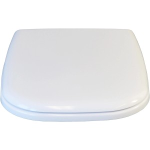 Duravit WC-Sitz D-Code in Weiß mit verdeckten Edelstahlscharnieren.