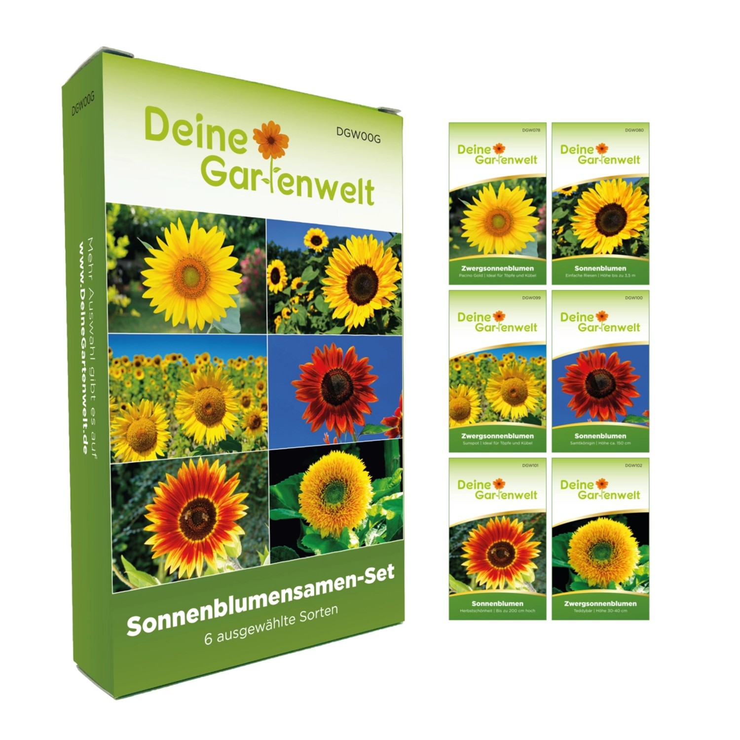 Deine Gartenwelt Sonnenblumen Samen-Set mit 6 Sorten günstig online kaufen